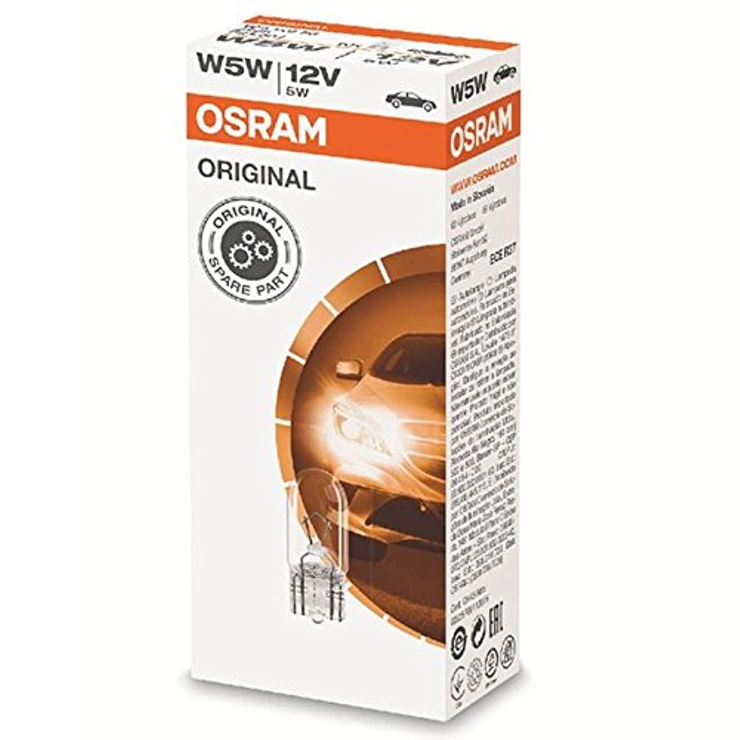 10 x OSRAM W5W ORIGINAL (501) 12V 5W W2,1x9,5d Halogen Car Clear Bulbs 2825